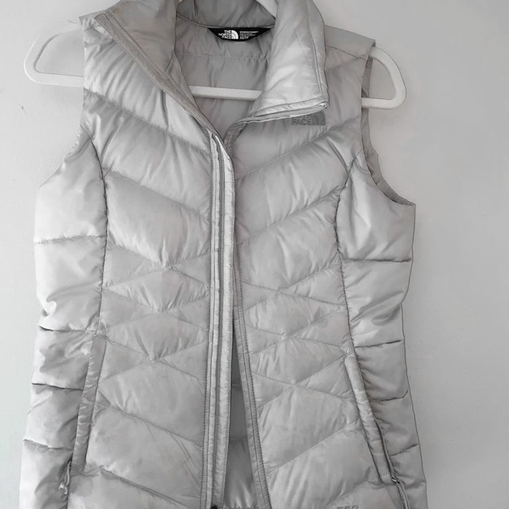 Silver North Face Puffer Vest